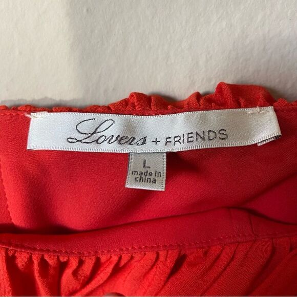 Lovers + Friends Life's A Beach Red Coral Crop Top Size L - Picture 8 of 8